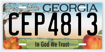 GA license plate CEP4813
