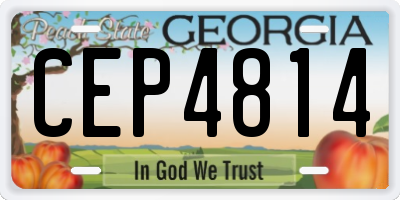 GA license plate CEP4814