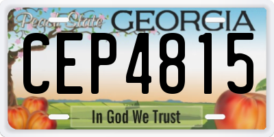 GA license plate CEP4815