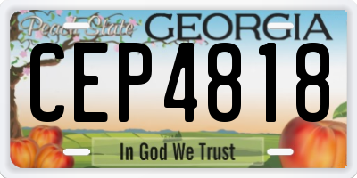 GA license plate CEP4818