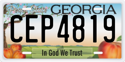 GA license plate CEP4819