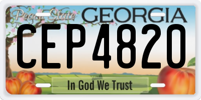 GA license plate CEP4820