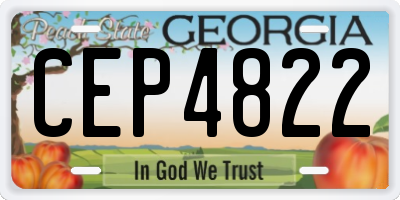 GA license plate CEP4822