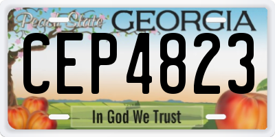 GA license plate CEP4823