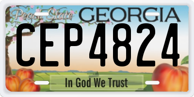 GA license plate CEP4824