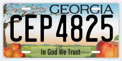 GA license plate CEP4825