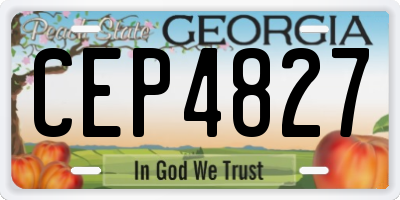 GA license plate CEP4827
