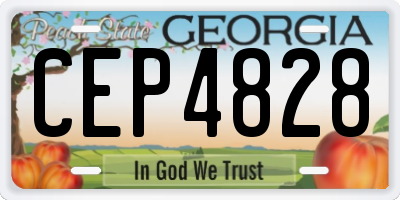 GA license plate CEP4828