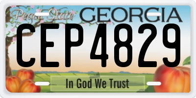 GA license plate CEP4829