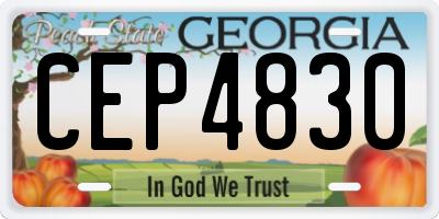 GA license plate CEP4830