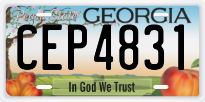 GA license plate CEP4831