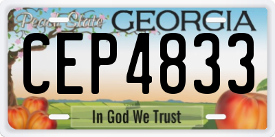 GA license plate CEP4833