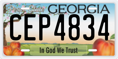 GA license plate CEP4834