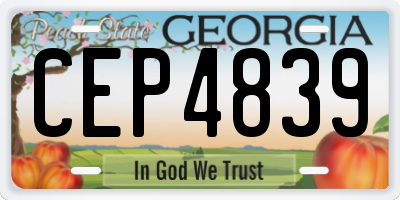 GA license plate CEP4839