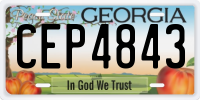 GA license plate CEP4843