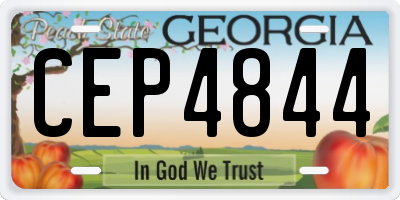 GA license plate CEP4844
