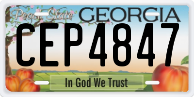 GA license plate CEP4847