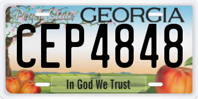 GA license plate CEP4848