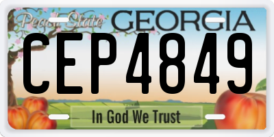 GA license plate CEP4849