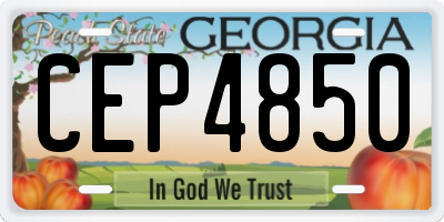 GA license plate CEP4850