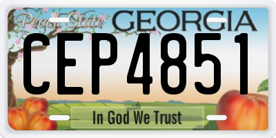 GA license plate CEP4851