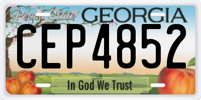 GA license plate CEP4852
