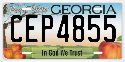 GA license plate CEP4855