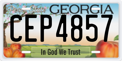 GA license plate CEP4857