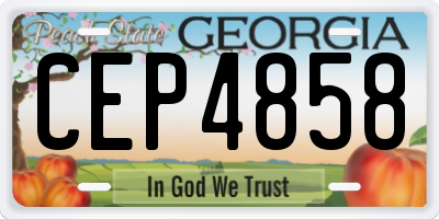 GA license plate CEP4858