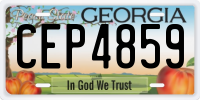 GA license plate CEP4859