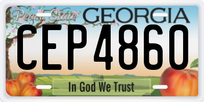GA license plate CEP4860