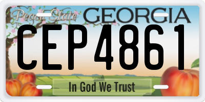 GA license plate CEP4861