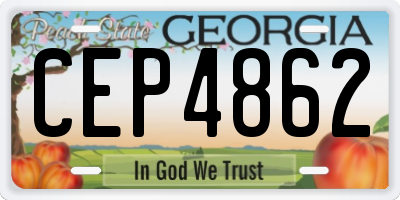 GA license plate CEP4862