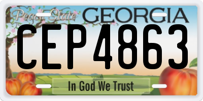 GA license plate CEP4863