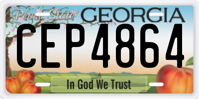 GA license plate CEP4864