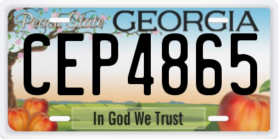 GA license plate CEP4865