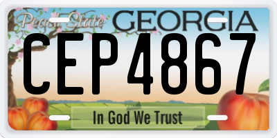 GA license plate CEP4867