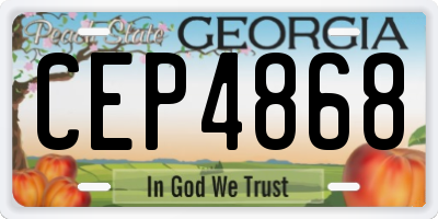 GA license plate CEP4868