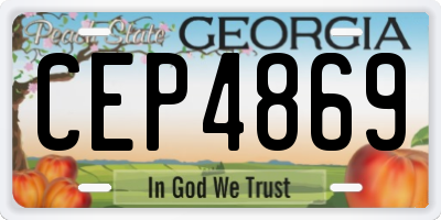 GA license plate CEP4869