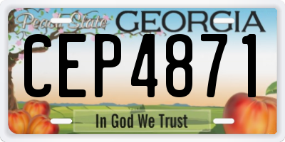 GA license plate CEP4871