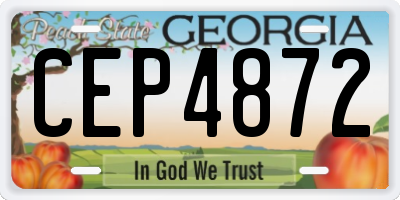 GA license plate CEP4872
