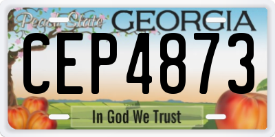 GA license plate CEP4873