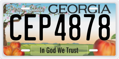 GA license plate CEP4878