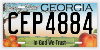 GA license plate CEP4884