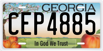 GA license plate CEP4885