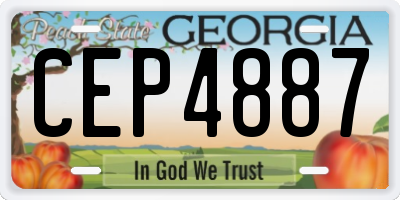 GA license plate CEP4887