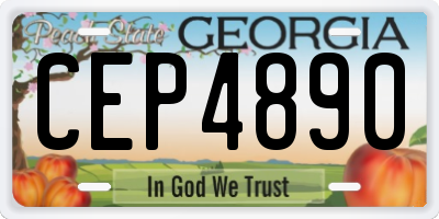 GA license plate CEP4890