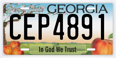 GA license plate CEP4891