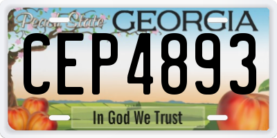 GA license plate CEP4893