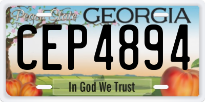 GA license plate CEP4894